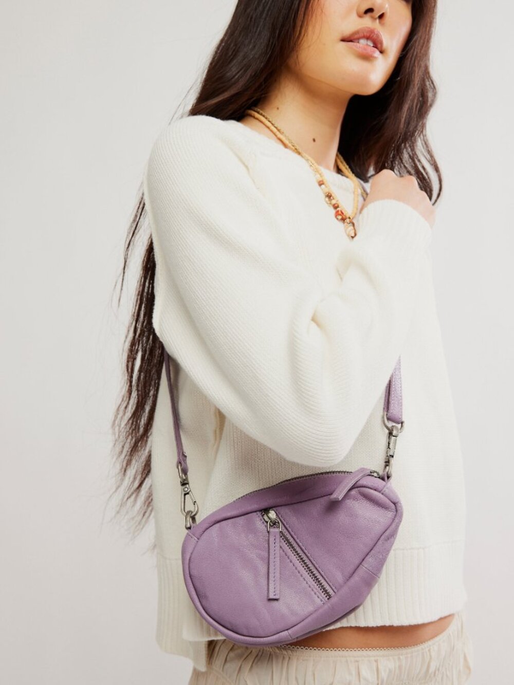FREE PEOPLE Coffee Date Mini Crossbody Bag / Lilac Dust